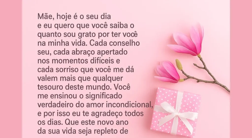 mensagem de aniverário para mãe