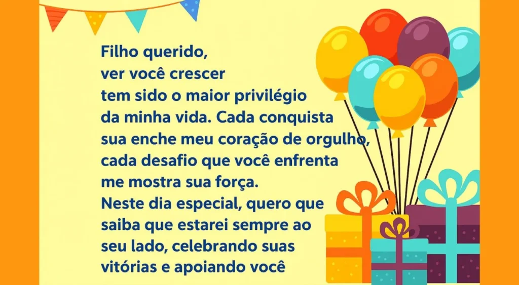 mensagem para aniversário para filho